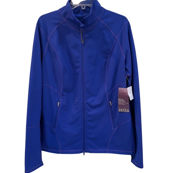 Zella Bright Vibrant Purple-Blue Workout Jacket Moisture Wicking XXL NWT - Picture 2 of 9
